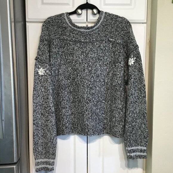 Wildfox Marled Popover Sweater w/Floral Details - Picture 2 of 4